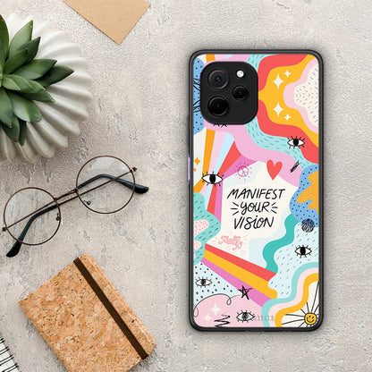 Θήκη Huawei Nova Y61 Manifest Your Vision από τη Smartfits με σχέδιο στο πίσω μέρος και μαύρο περίβλημα | Huawei Nova Y61 Manifest Your Vision Case with Colorful Back and Black Bezels