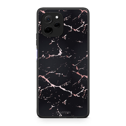 Θήκη Huawei Nova Y61 Marble Black Rosegold από τη Smartfits με σχέδιο στο πίσω μέρος και μαύρο περίβλημα | Huawei Nova Y61 Marble Black Rosegold Case with Colorful Back and Black Bezels