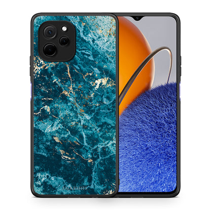 Θήκη Huawei Nova Y61 Marble Blue από τη Smartfits με σχέδιο στο πίσω μέρος και μαύρο περίβλημα | Huawei Nova Y61 Marble Blue Case with Colorful Back and Black Bezels