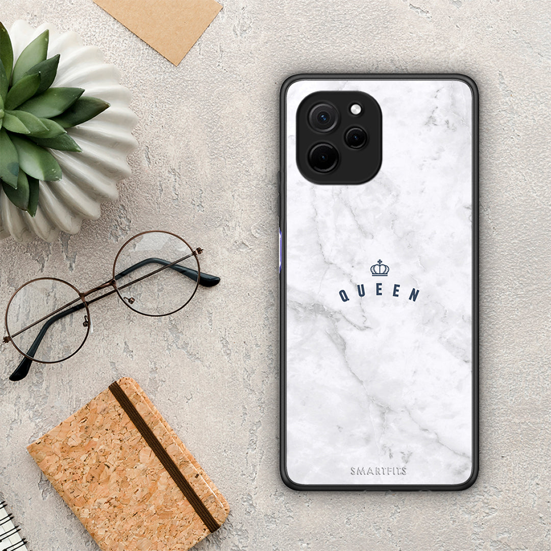 Θήκη Huawei Nova Y61 Marble Queen από τη Smartfits με σχέδιο στο πίσω μέρος και μαύρο περίβλημα | Huawei Nova Y61 Marble Queen Case with Colorful Back and Black Bezels