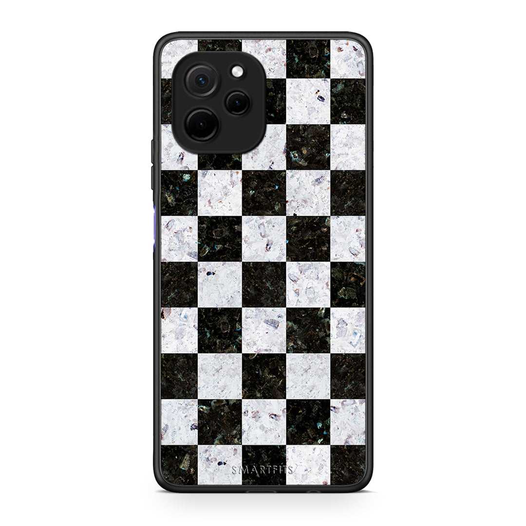 Θήκη Huawei Nova Y61 Marble Square Geometric από τη Smartfits με σχέδιο στο πίσω μέρος και μαύρο περίβλημα | Huawei Nova Y61 Marble Square Geometric Case with Colorful Back and Black Bezels