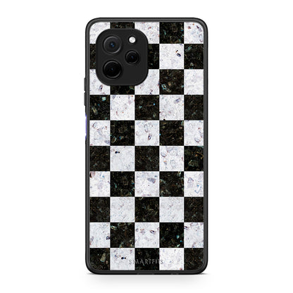 Θήκη Huawei Nova Y61 Marble Square Geometric από τη Smartfits με σχέδιο στο πίσω μέρος και μαύρο περίβλημα | Huawei Nova Y61 Marble Square Geometric Case with Colorful Back and Black Bezels