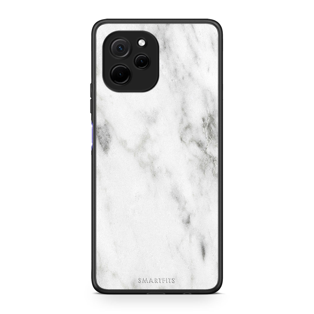 Θήκη Huawei Nova Y61 Marble White από τη Smartfits με σχέδιο στο πίσω μέρος και μαύρο περίβλημα | Huawei Nova Y61 Marble White Case with Colorful Back and Black Bezels