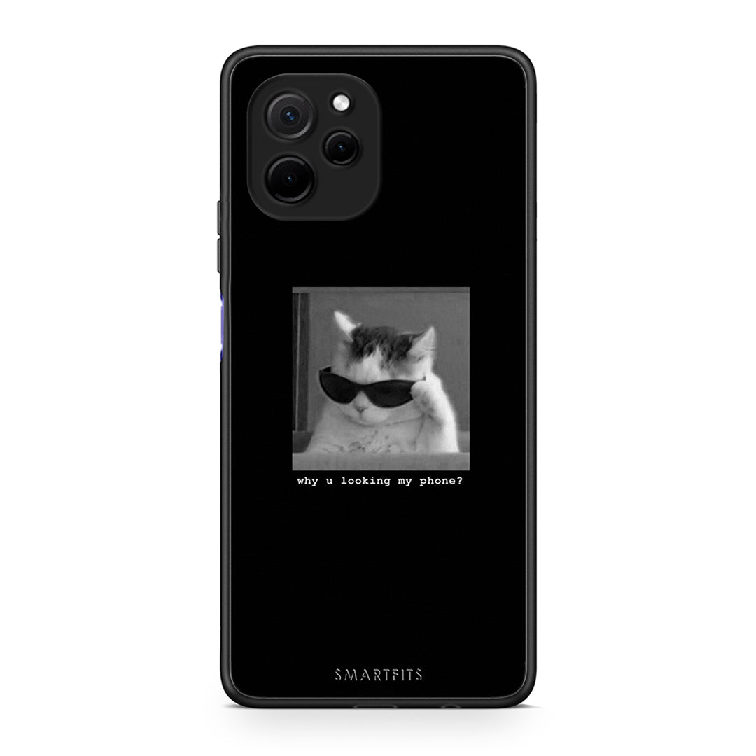 Θήκη Huawei Nova Y61 Meme Cat από τη Smartfits με σχέδιο στο πίσω μέρος και μαύρο περίβλημα | Huawei Nova Y61 Meme Cat Case with Colorful Back and Black Bezels