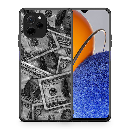 Θήκη Huawei Nova Y61 Money Dollars από τη Smartfits με σχέδιο στο πίσω μέρος και μαύρο περίβλημα | Huawei Nova Y61 Money Dollars Case with Colorful Back and Black Bezels