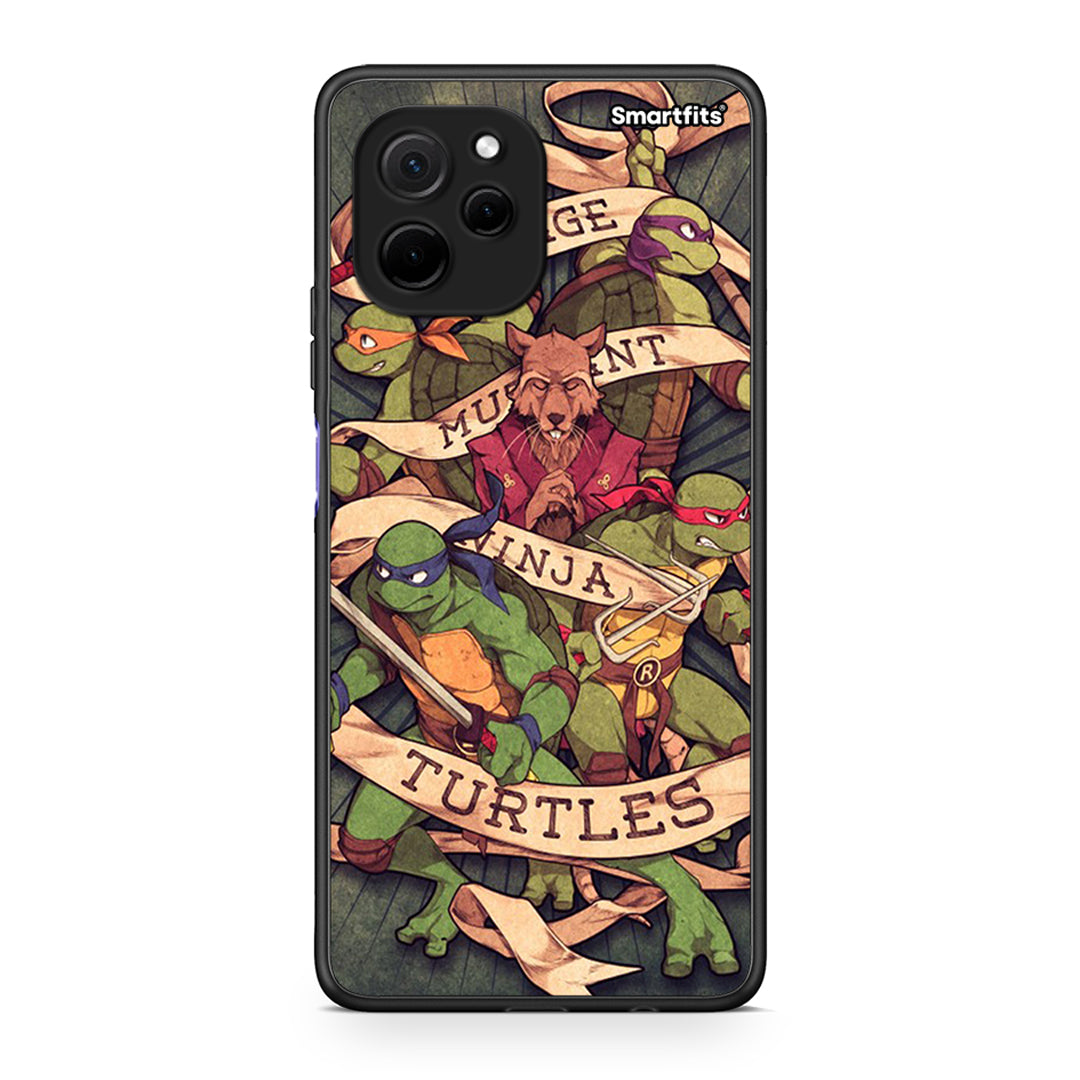 Θήκη Huawei Nova Y61 Ninja Turtles από τη Smartfits με σχέδιο στο πίσω μέρος και μαύρο περίβλημα | Huawei Nova Y61 Ninja Turtles Case with Colorful Back and Black Bezels