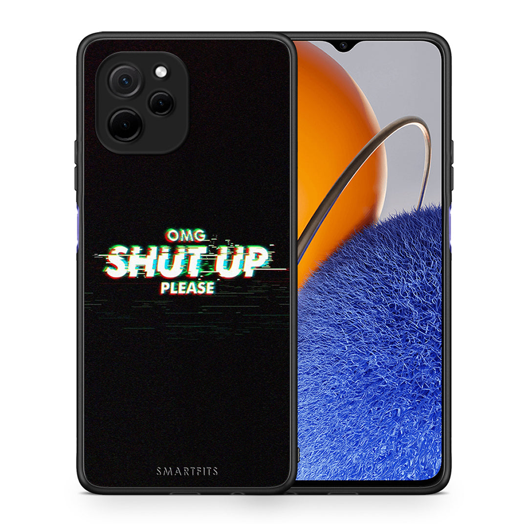 Θήκη Huawei Nova Y61 OMG ShutUp από τη Smartfits με σχέδιο στο πίσω μέρος και μαύρο περίβλημα | Huawei Nova Y61 OMG ShutUp Case with Colorful Back and Black Bezels