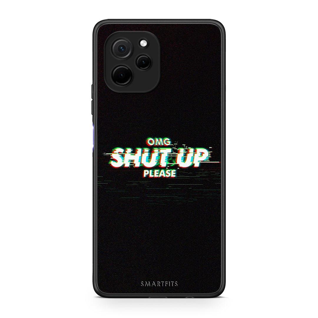 Θήκη Huawei Nova Y61 OMG ShutUp από τη Smartfits με σχέδιο στο πίσω μέρος και μαύρο περίβλημα | Huawei Nova Y61 OMG ShutUp Case with Colorful Back and Black Bezels