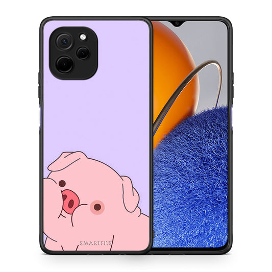 Θήκη Huawei Nova Y61 Pig Love 2 από τη Smartfits με σχέδιο στο πίσω μέρος και μαύρο περίβλημα | Huawei Nova Y61 Pig Love 2 Case with Colorful Back and Black Bezels