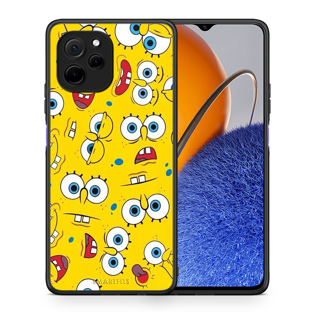 Θήκη Huawei Nova Y61 PopArt Sponge από τη Smartfits με σχέδιο στο πίσω μέρος και μαύρο περίβλημα | Huawei Nova Y61 PopArt Sponge Case with Colorful Back and Black Bezels