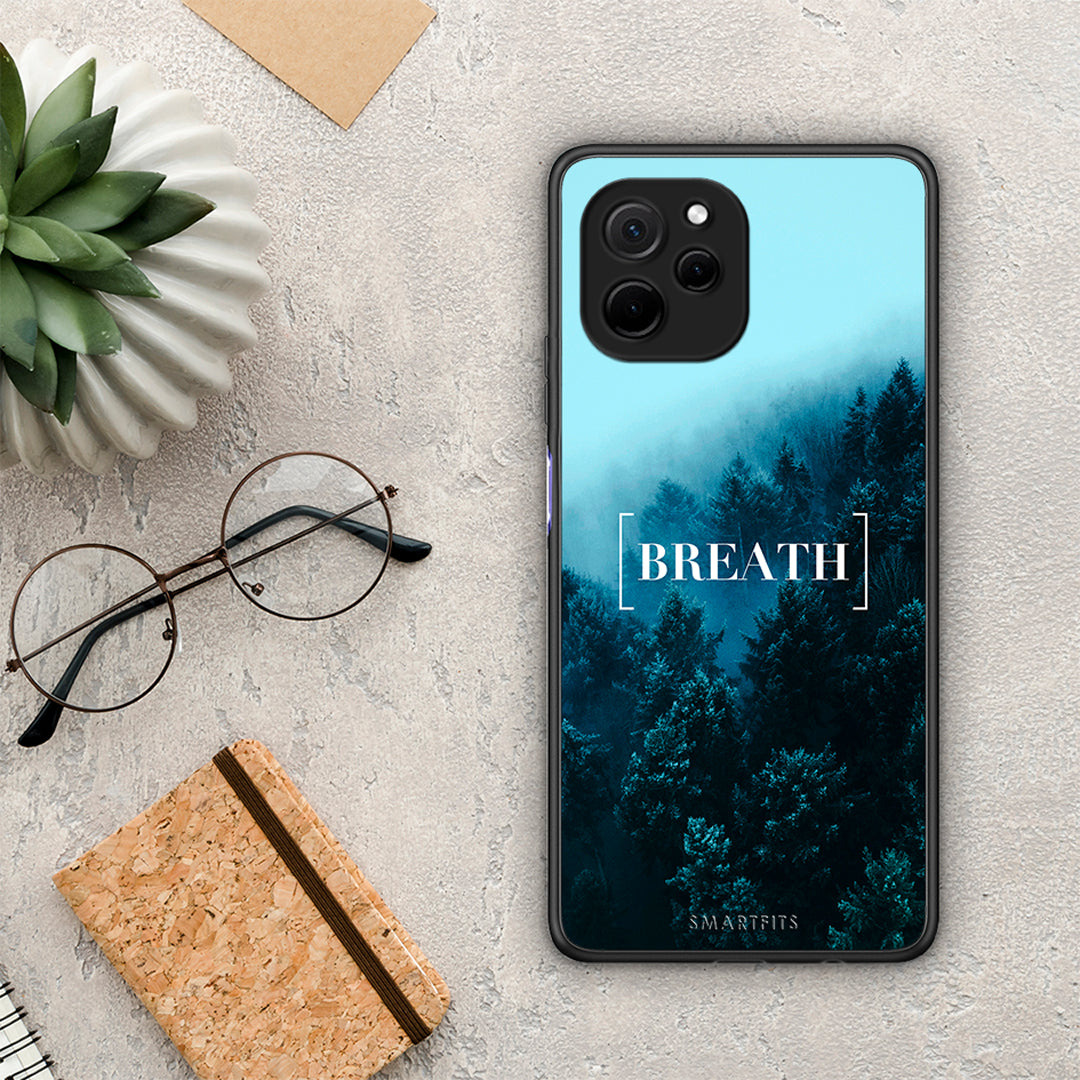 Θήκη Huawei Nova Y61 Quote Breath από τη Smartfits με σχέδιο στο πίσω μέρος και μαύρο περίβλημα | Huawei Nova Y61 Quote Breath Case with Colorful Back and Black Bezels