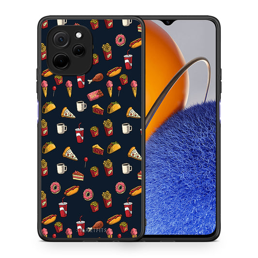 Θήκη Huawei Nova Y61 Random Hungry από τη Smartfits με σχέδιο στο πίσω μέρος και μαύρο περίβλημα | Huawei Nova Y61 Random Hungry Case with Colorful Back and Black Bezels