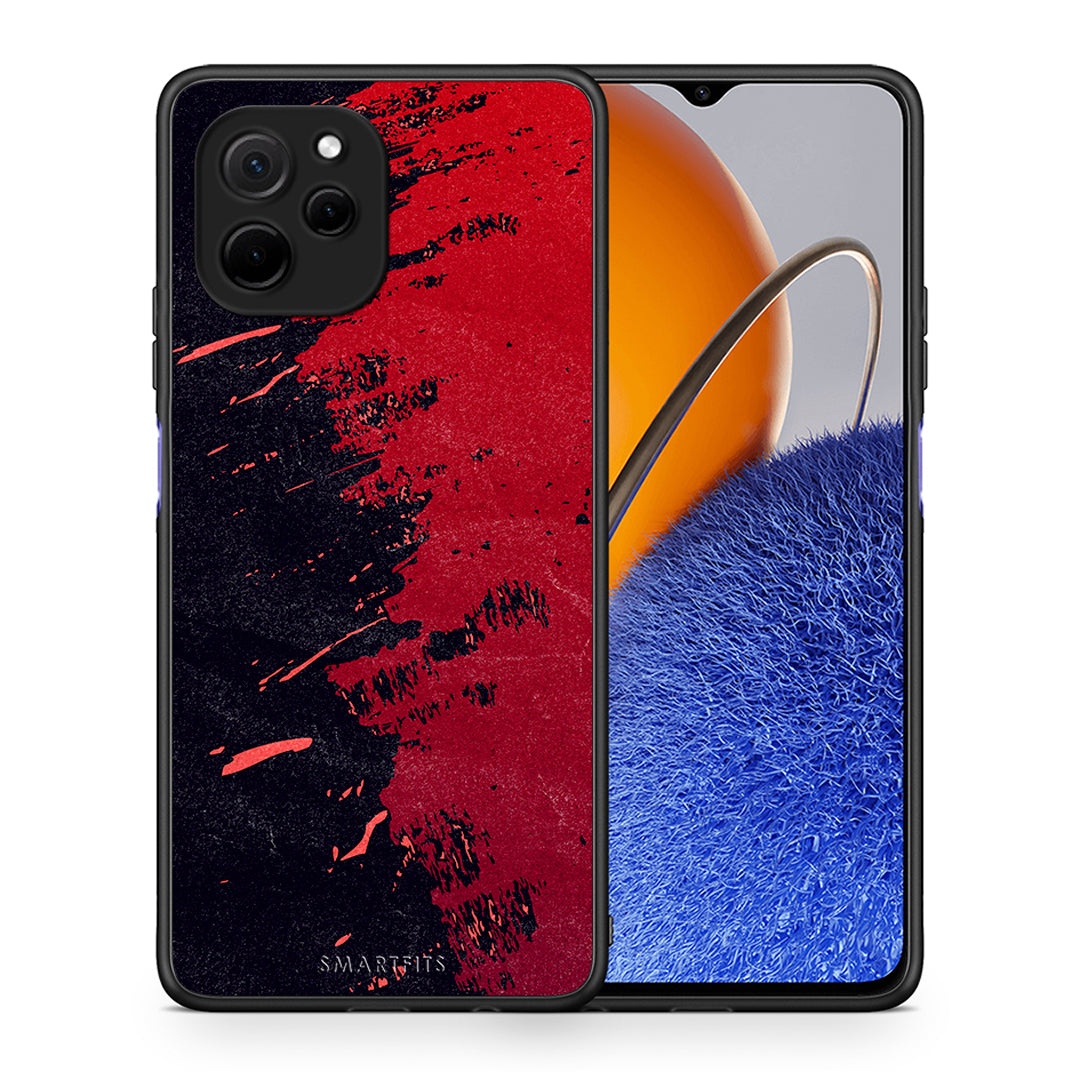 Θήκη Huawei Nova Y61 Red Paint από τη Smartfits με σχέδιο στο πίσω μέρος και μαύρο περίβλημα | Huawei Nova Y61 Red Paint Case with Colorful Back and Black Bezels