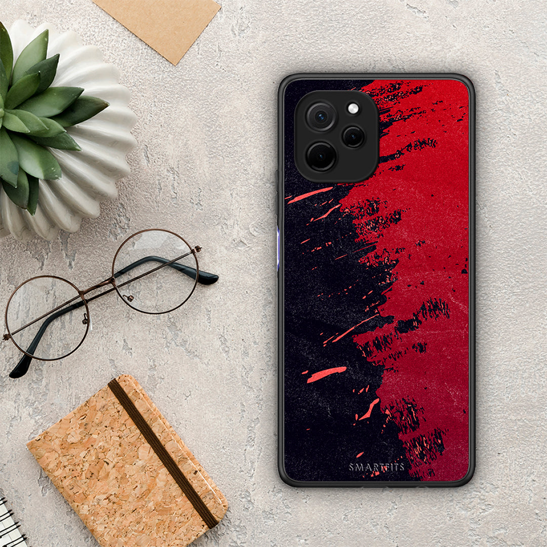 Θήκη Huawei Nova Y61 Red Paint από τη Smartfits με σχέδιο στο πίσω μέρος και μαύρο περίβλημα | Huawei Nova Y61 Red Paint Case with Colorful Back and Black Bezels