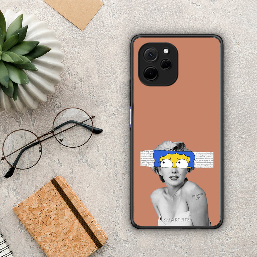 Θήκη Huawei Nova Y61 Sim Merilyn από τη Smartfits με σχέδιο στο πίσω μέρος και μαύρο περίβλημα | Huawei Nova Y61 Sim Merilyn Case with Colorful Back and Black Bezels
