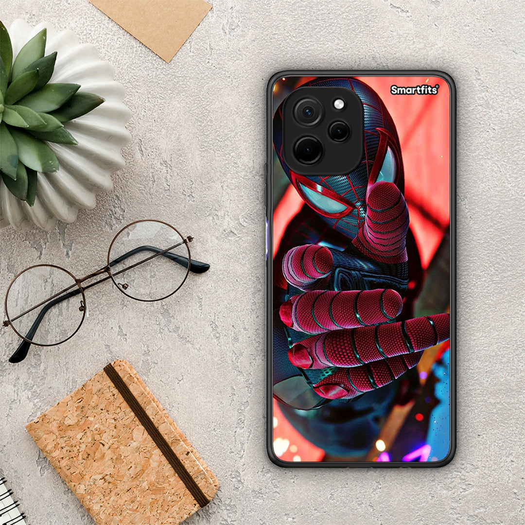 Θήκη Huawei Nova Y61 Spider Hand από τη Smartfits με σχέδιο στο πίσω μέρος και μαύρο περίβλημα | Huawei Nova Y61 Spider Hand Case with Colorful Back and Black Bezels