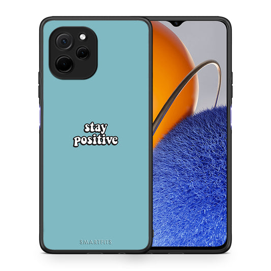 Θήκη Huawei Nova Y61 Text Positive από τη Smartfits με σχέδιο στο πίσω μέρος και μαύρο περίβλημα | Huawei Nova Y61 Text Positive Case with Colorful Back and Black Bezels