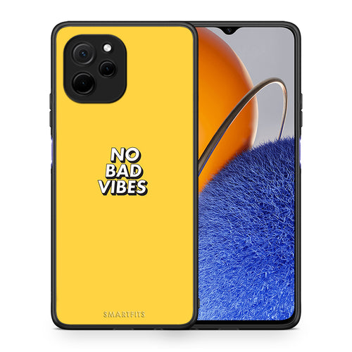 Θήκη Huawei Nova Y61 Text Vibes από τη Smartfits με σχέδιο στο πίσω μέρος και μαύρο περίβλημα | Huawei Nova Y61 Text Vibes Case with Colorful Back and Black Bezels