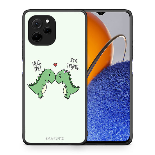 Θήκη Huawei Nova Y61 Valentine Rex από τη Smartfits με σχέδιο στο πίσω μέρος και μαύρο περίβλημα | Huawei Nova Y61 Valentine Rex Case with Colorful Back and Black Bezels