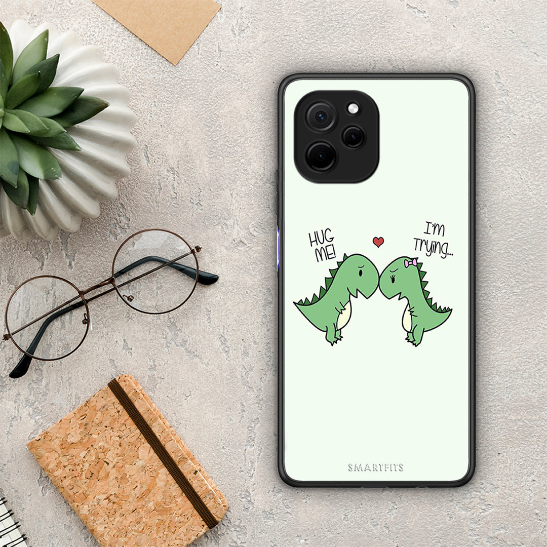 Θήκη Huawei Nova Y61 Valentine Rex από τη Smartfits με σχέδιο στο πίσω μέρος και μαύρο περίβλημα | Huawei Nova Y61 Valentine Rex Case with Colorful Back and Black Bezels