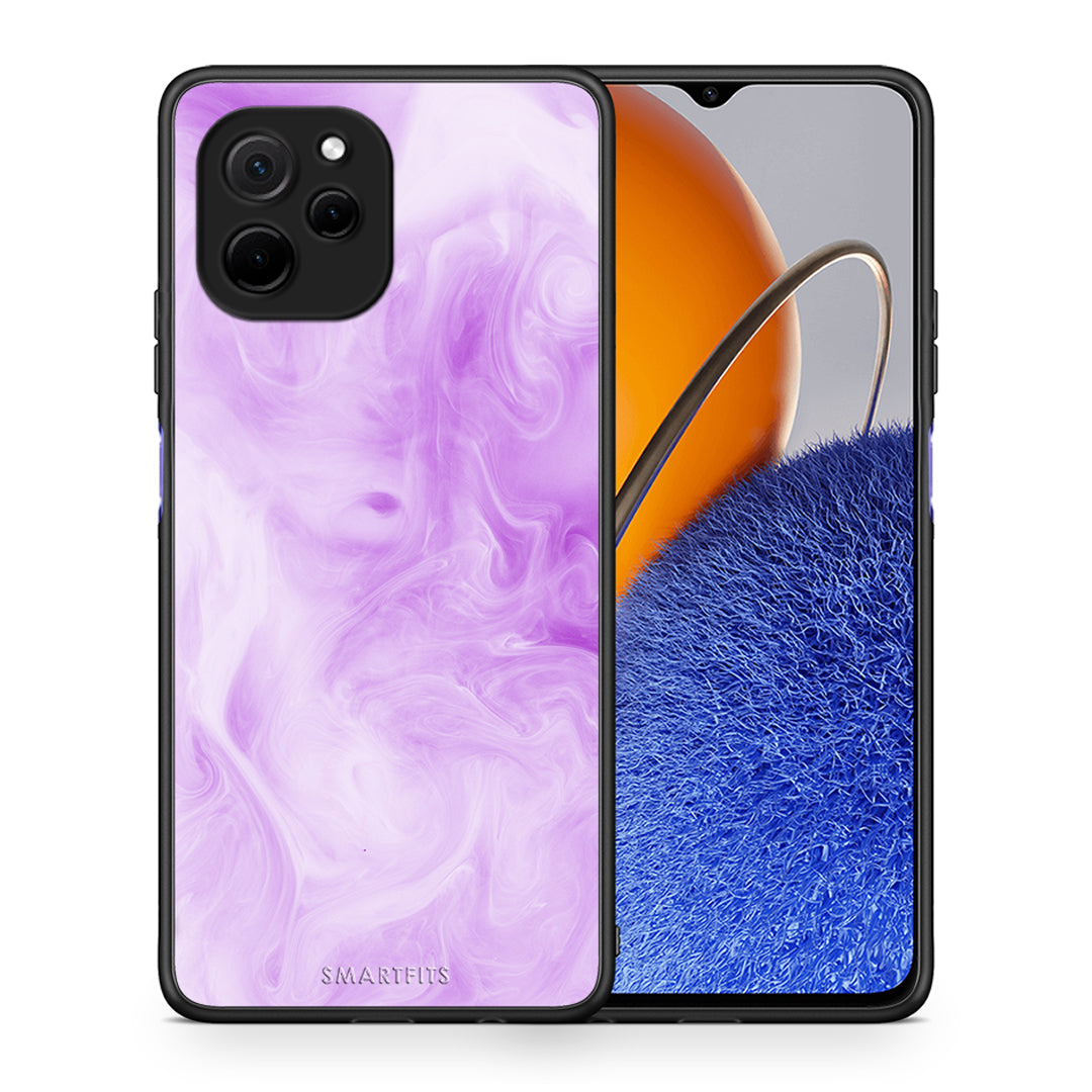 Θήκη Huawei Nova Y61 Watercolor Lavender από τη Smartfits με σχέδιο στο πίσω μέρος και μαύρο περίβλημα | Huawei Nova Y61 Watercolor Lavender Case with Colorful Back and Black Bezels