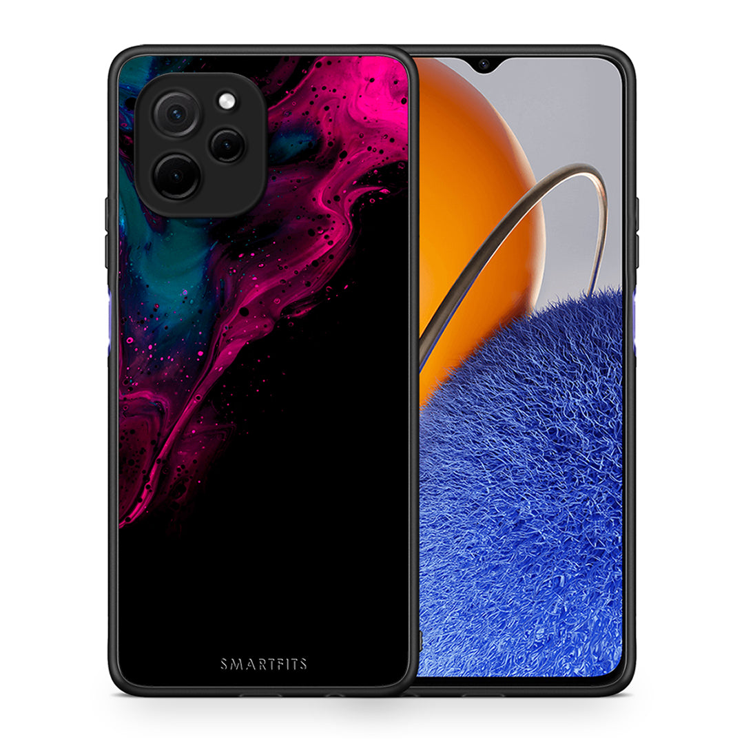 Θήκη Huawei Nova Y61 Watercolor Pink Black από τη Smartfits με σχέδιο στο πίσω μέρος και μαύρο περίβλημα | Huawei Nova Y61 Watercolor Pink Black Case with Colorful Back and Black Bezels