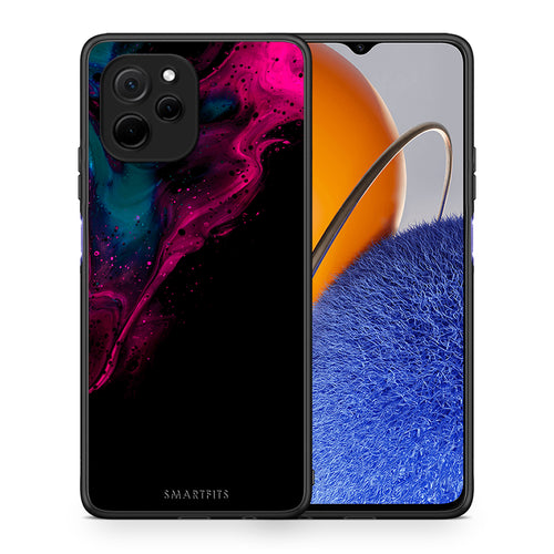 Θήκη Huawei Nova Y61 Watercolor Pink Black από τη Smartfits με σχέδιο στο πίσω μέρος και μαύρο περίβλημα | Huawei Nova Y61 Watercolor Pink Black Case with Colorful Back and Black Bezels