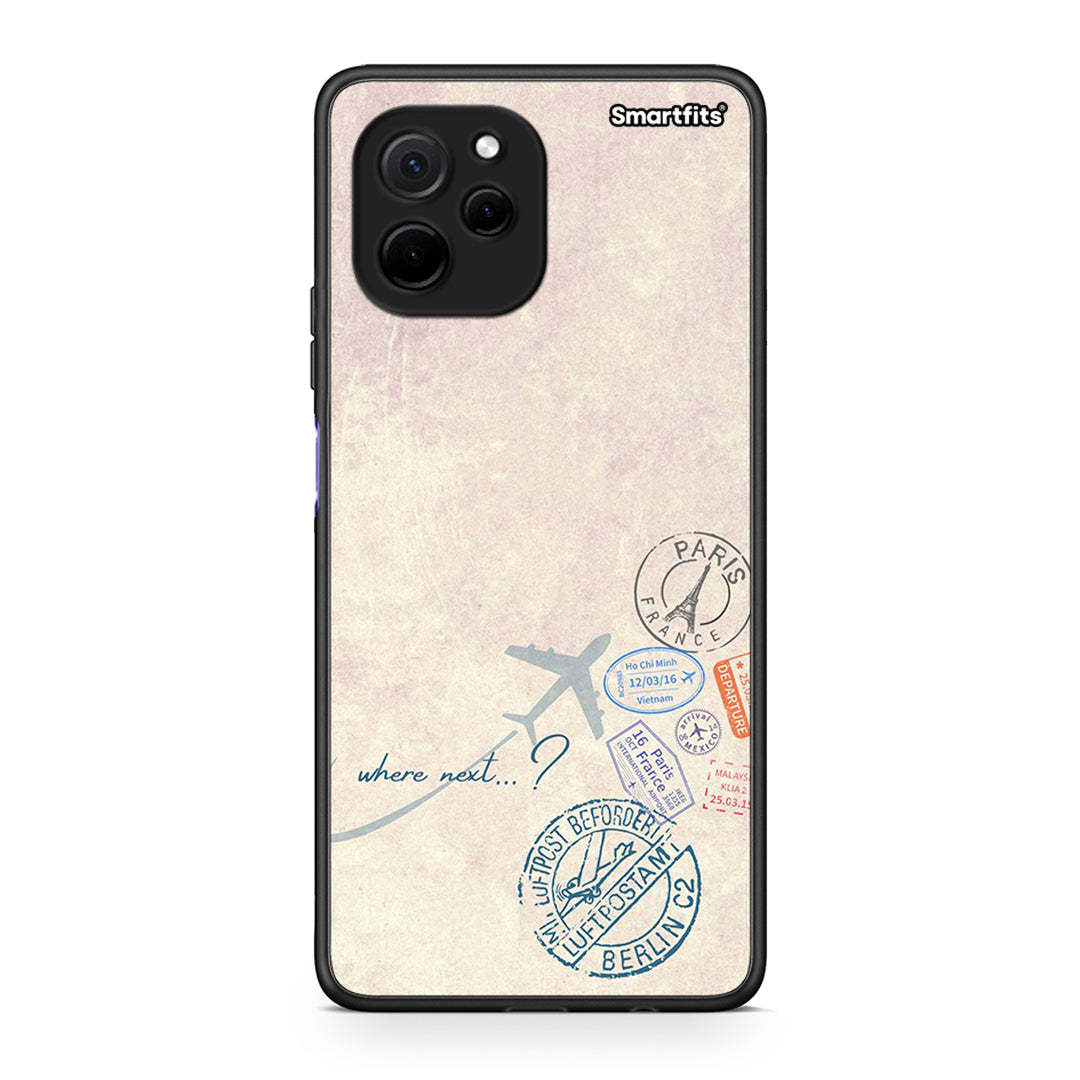 Θήκη Huawei Nova Y61 Where Next από τη Smartfits με σχέδιο στο πίσω μέρος και μαύρο περίβλημα | Huawei Nova Y61 Where Next Case with Colorful Back and Black Bezels