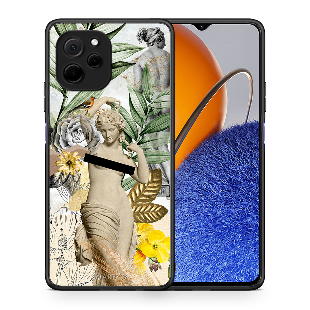 Θήκη Huawei Nova Y61 Woman Statue από τη Smartfits με σχέδιο στο πίσω μέρος και μαύρο περίβλημα | Huawei Nova Y61 Woman Statue Case with Colorful Back and Black Bezels