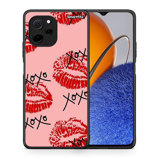 Θήκη Huawei Nova Y61 XOXO Lips από τη Smartfits με σχέδιο στο πίσω μέρος και μαύρο περίβλημα | Huawei Nova Y61 XOXO Lips Case with Colorful Back and Black Bezels