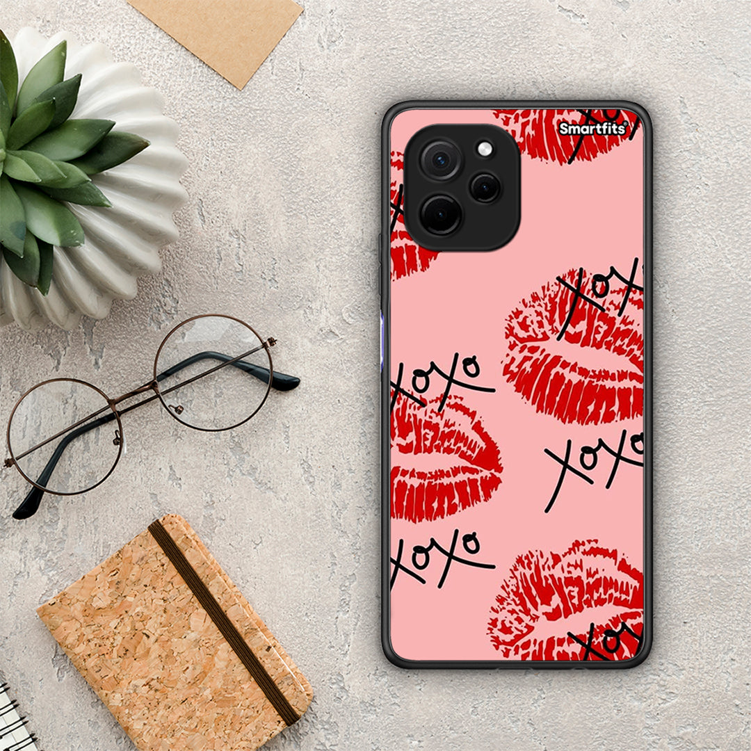 Θήκη Huawei Nova Y61 XOXO Lips από τη Smartfits με σχέδιο στο πίσω μέρος και μαύρο περίβλημα | Huawei Nova Y61 XOXO Lips Case with Colorful Back and Black Bezels