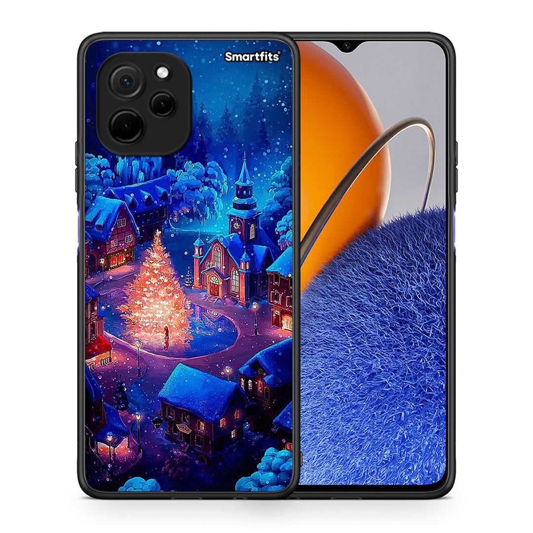 Θήκη Huawei Nova Y61 Xmas Village από τη Smartfits με σχέδιο στο πίσω μέρος και μαύρο περίβλημα | Huawei Nova Y61 Xmas Village Case with Colorful Back and Black Bezels