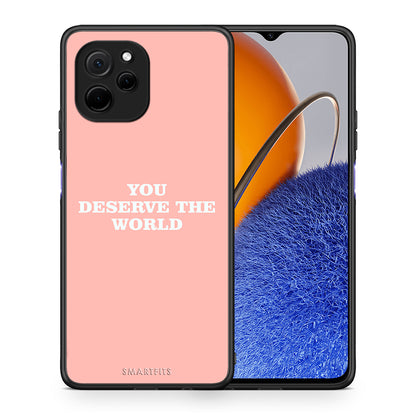 Θήκη Huawei Nova Y61 You Deserve The World από τη Smartfits με σχέδιο στο πίσω μέρος και μαύρο περίβλημα | Huawei Nova Y61 You Deserve The World Case with Colorful Back and Black Bezels