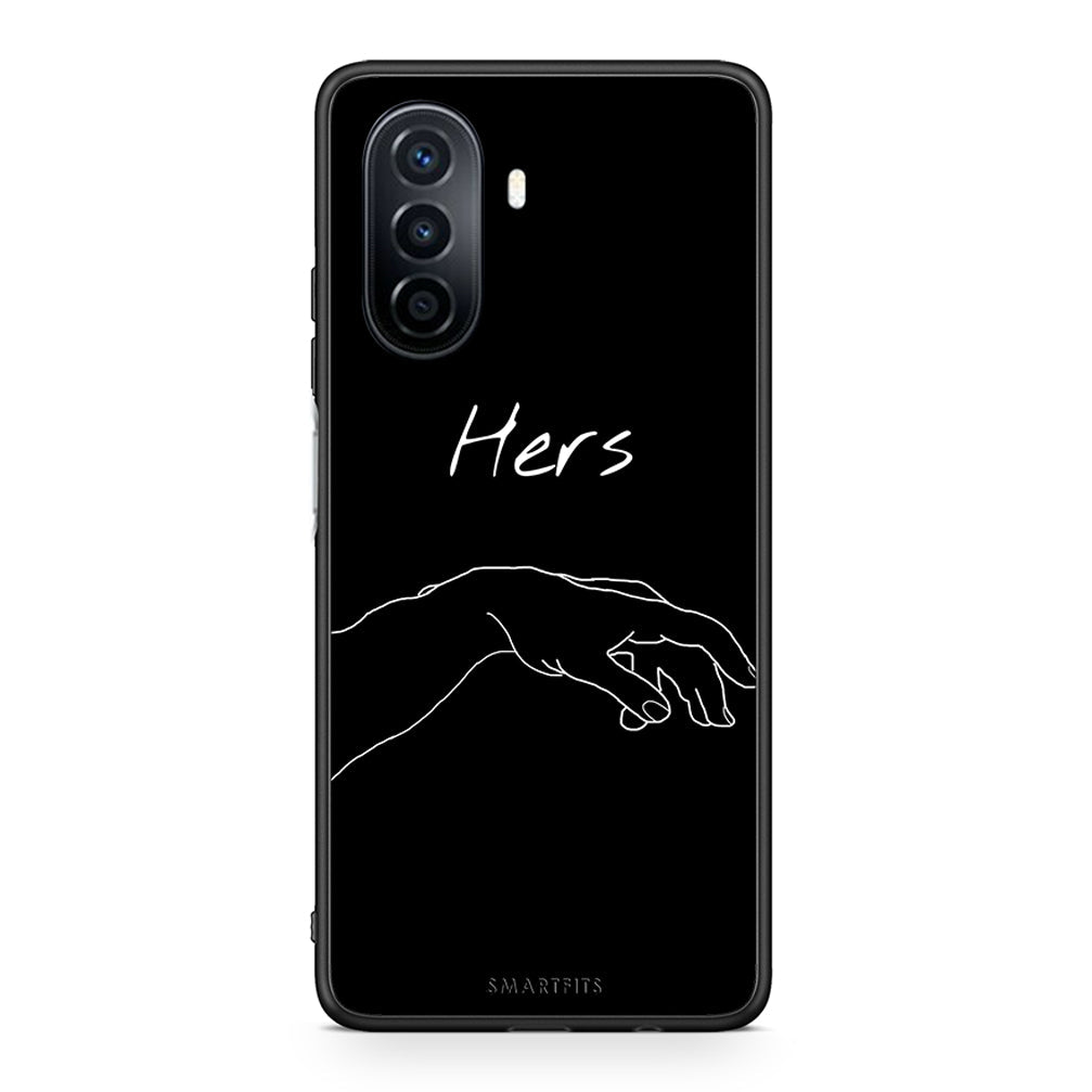 Huawei Nova Y70 Aeshetic Love 1 Θήκη Αγίου Βαλεντίνου από τη Smartfits με σχέδιο στο πίσω μέρος και μαύρο περίβλημα | Smartphone case with colorful back and black bezels by Smartfits