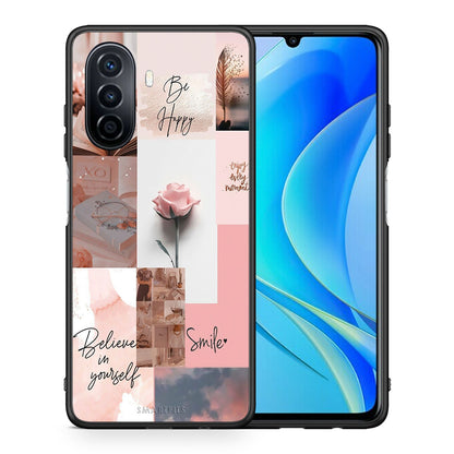 Θήκη Huawei Nova Y70 Aesthetic Collage από τη Smartfits με σχέδιο στο πίσω μέρος και μαύρο περίβλημα | Huawei Nova Y70 Aesthetic Collage case with colorful back and black bezels