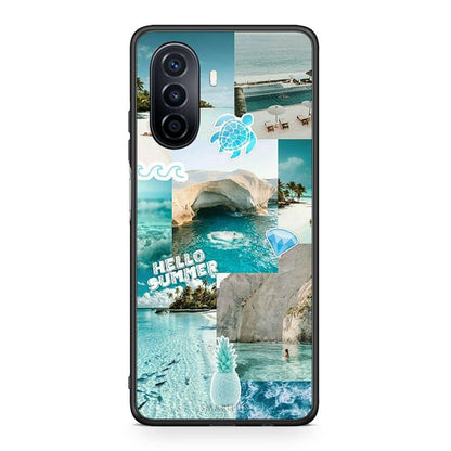 Huawei Nova Y70 Aesthetic Summer Θήκη από τη Smartfits με σχέδιο στο πίσω μέρος και μαύρο περίβλημα | Smartphone case with colorful back and black bezels by Smartfits