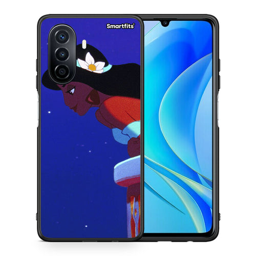Θήκη Huawei Nova Y70 Alladin And Jasmine Love 2 από τη Smartfits με σχέδιο στο πίσω μέρος και μαύρο περίβλημα | Huawei Nova Y70 Alladin And Jasmine Love 2 case with colorful back and black bezels