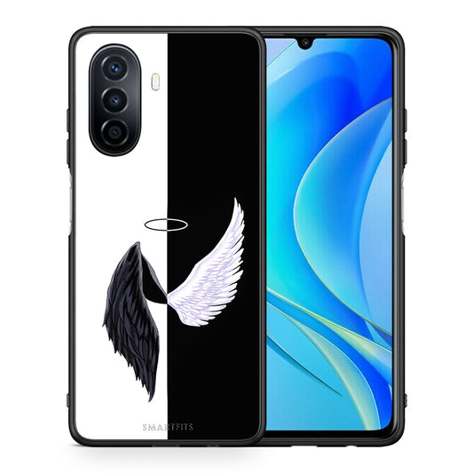 Θήκη Huawei Nova Y70 Angels Demons από τη Smartfits με σχέδιο στο πίσω μέρος και μαύρο περίβλημα | Huawei Nova Y70 Angels Demons case with colorful back and black bezels