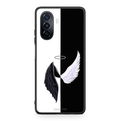 Huawei Nova Y70 Angels Demons θήκη από τη Smartfits με σχέδιο στο πίσω μέρος και μαύρο περίβλημα | Smartphone case with colorful back and black bezels by Smartfits