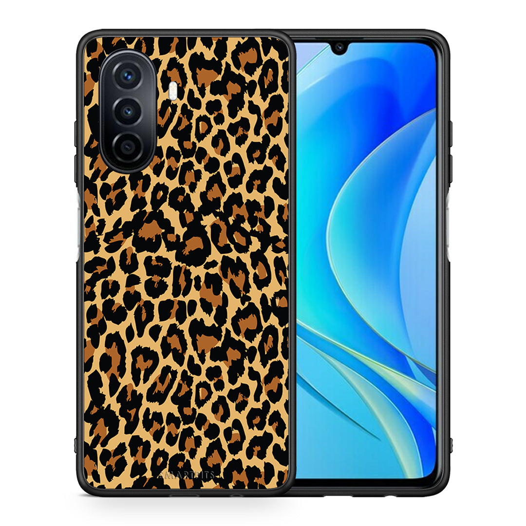 Θήκη Huawei Nova Y70 Leopard Animal από τη Smartfits με σχέδιο στο πίσω μέρος και μαύρο περίβλημα | Huawei Nova Y70 Leopard Animal case with colorful back and black bezels