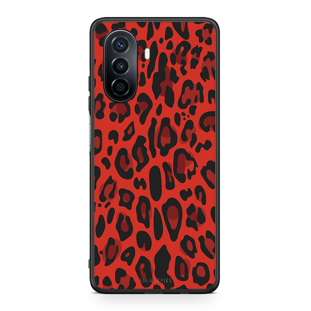 4 - Huawei Nova Y70 Red Leopard Animal case, cover, bumper