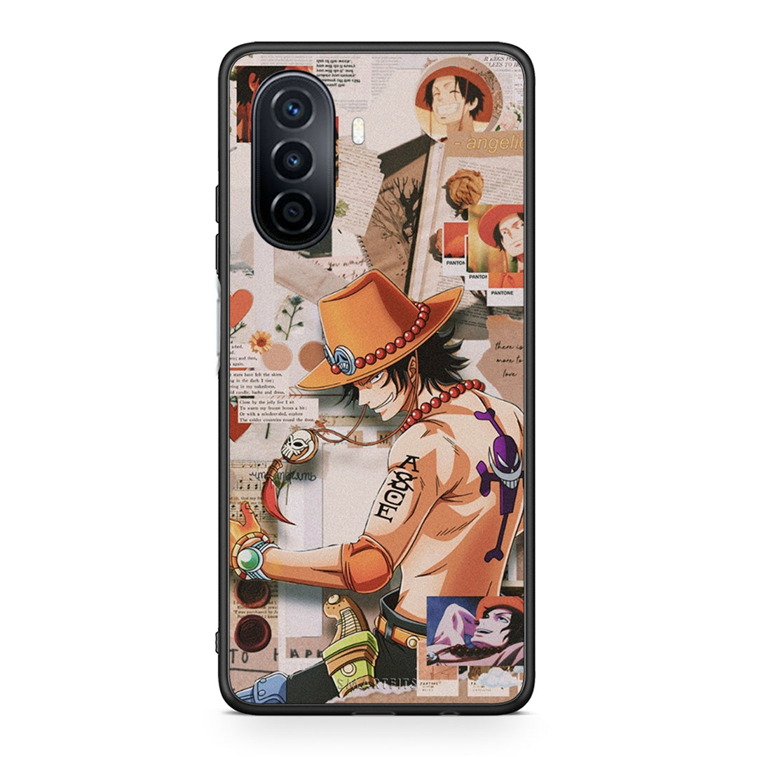 Huawei Nova Y70 Anime Collage θήκη από τη Smartfits με σχέδιο στο πίσω μέρος και μαύρο περίβλημα | Smartphone case with colorful back and black bezels by Smartfits