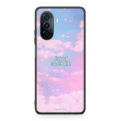 Huawei Nova Y70 Anti Social Θήκη Αγίου Βαλεντίνου από τη Smartfits με σχέδιο στο πίσω μέρος και μαύρο περίβλημα | Smartphone case with colorful back and black bezels by Smartfits