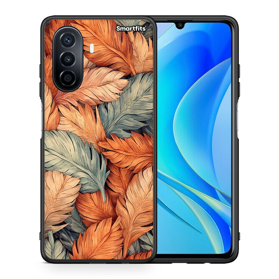 Θήκη Huawei Nova Y70 Autumn Leaves από τη Smartfits με σχέδιο στο πίσω μέρος και μαύρο περίβλημα | Huawei Nova Y70 Autumn Leaves case with colorful back and black bezels