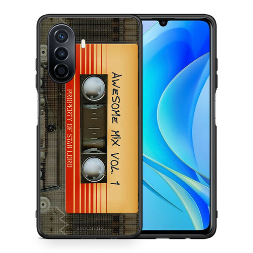 Θήκη Huawei Nova Y70 Awesome Mix από τη Smartfits με σχέδιο στο πίσω μέρος και μαύρο περίβλημα | Huawei Nova Y70 Awesome Mix case with colorful back and black bezels