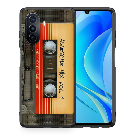 Θήκη Huawei Nova Y70 Awesome Mix από τη Smartfits με σχέδιο στο πίσω μέρος και μαύρο περίβλημα | Huawei Nova Y70 Awesome Mix case with colorful back and black bezels