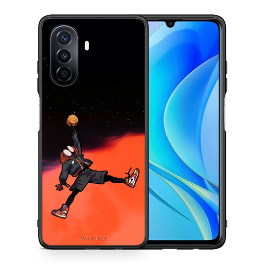 Θήκη Huawei Nova Y70 Basketball Hero από τη Smartfits με σχέδιο στο πίσω μέρος και μαύρο περίβλημα | Huawei Nova Y70 Basketball Hero case with colorful back and black bezels