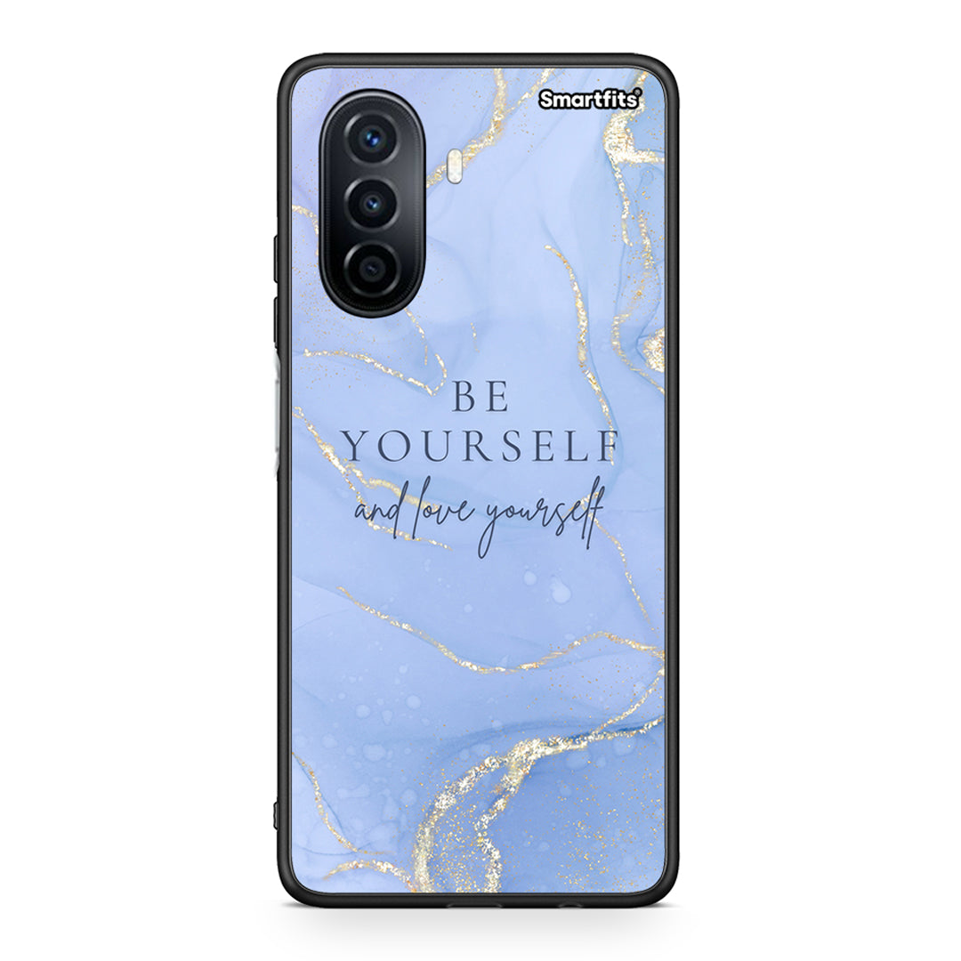 Huawei Nova Y70 Be Yourself θήκη από τη Smartfits με σχέδιο στο πίσω μέρος και μαύρο περίβλημα | Smartphone case with colorful back and black bezels by Smartfits