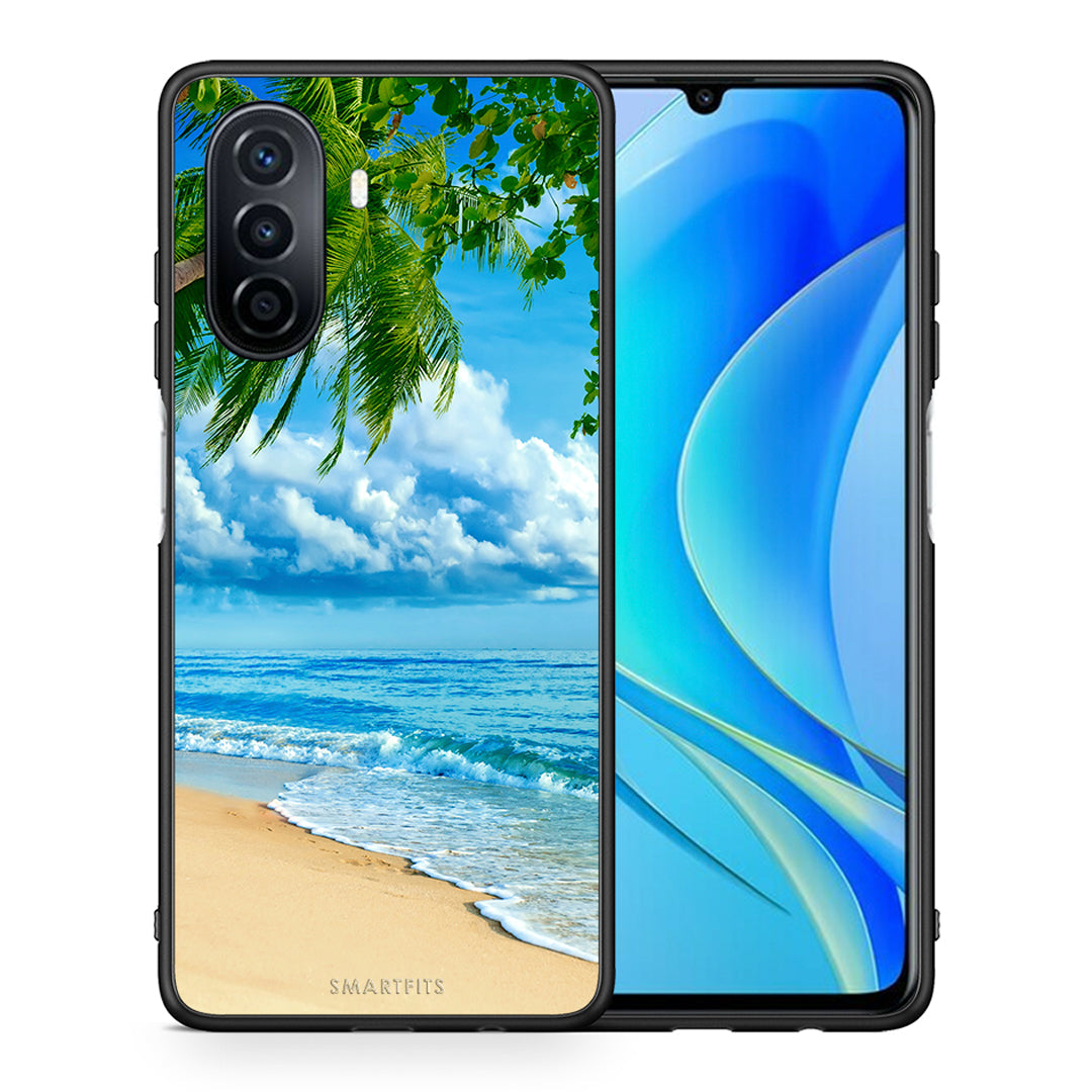 Θήκη Huawei Nova Y70 Beautiful Beach από τη Smartfits με σχέδιο στο πίσω μέρος και μαύρο περίβλημα | Huawei Nova Y70 Beautiful Beach case with colorful back and black bezels