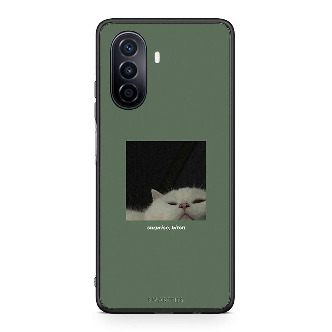 Huawei Nova Y70 Bitch Surprise θήκη από τη Smartfits με σχέδιο στο πίσω μέρος και μαύρο περίβλημα | Smartphone case with colorful back and black bezels by Smartfits